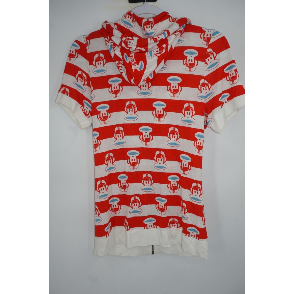 Paul Frank Hoodie Womens Large Red White Short Sleeve Full Zip‎ Julius Monkey - Picture 4 of 4